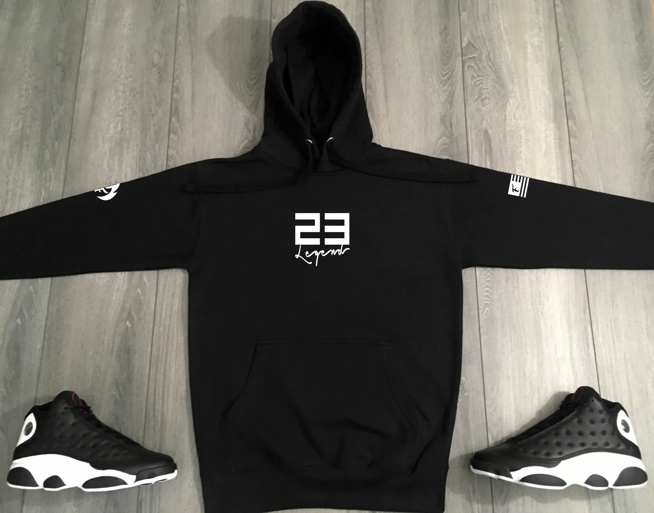 Men's 23 Legend Black Sneaker Hoodie To Match Air Jordan 13 Retro Reverse Got Game