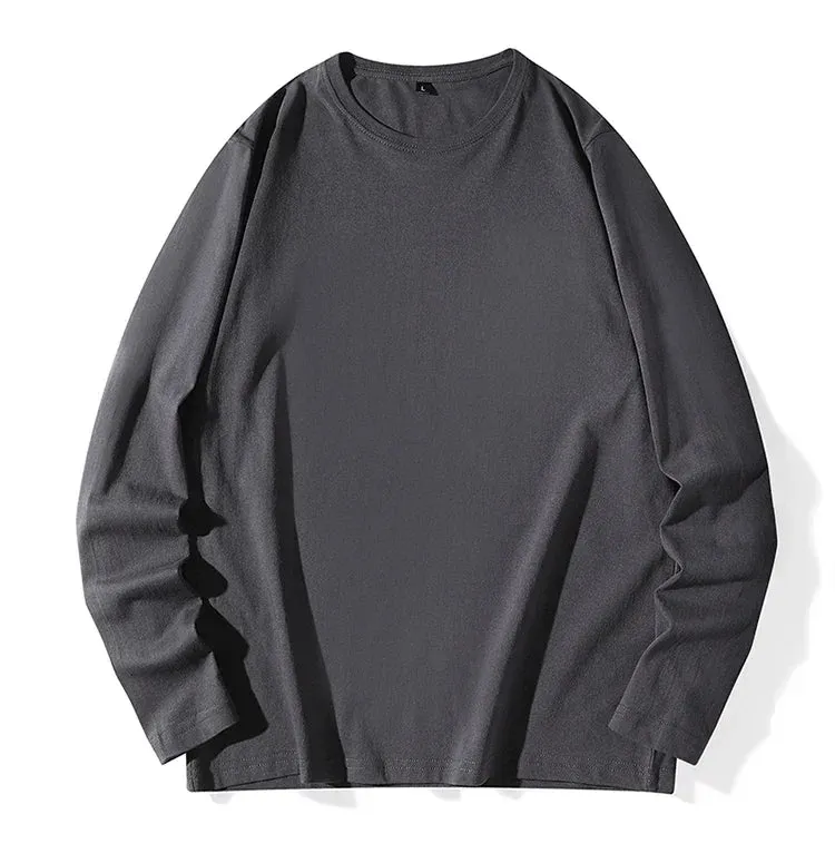 Men's Long Sleeve Shirt Simple and Fashionable Versatile Round Neck