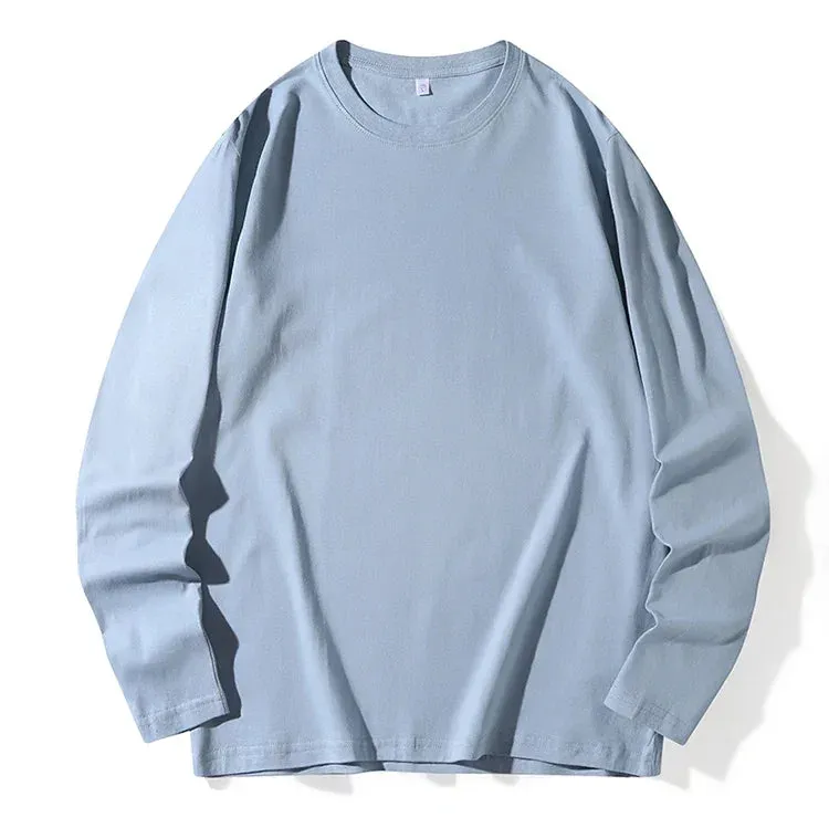 Men's Long Sleeve Shirt Simple and Fashionable Versatile Round Neck