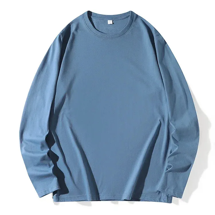 Men's Long Sleeve Shirt Simple and Fashionable Versatile Round Neck