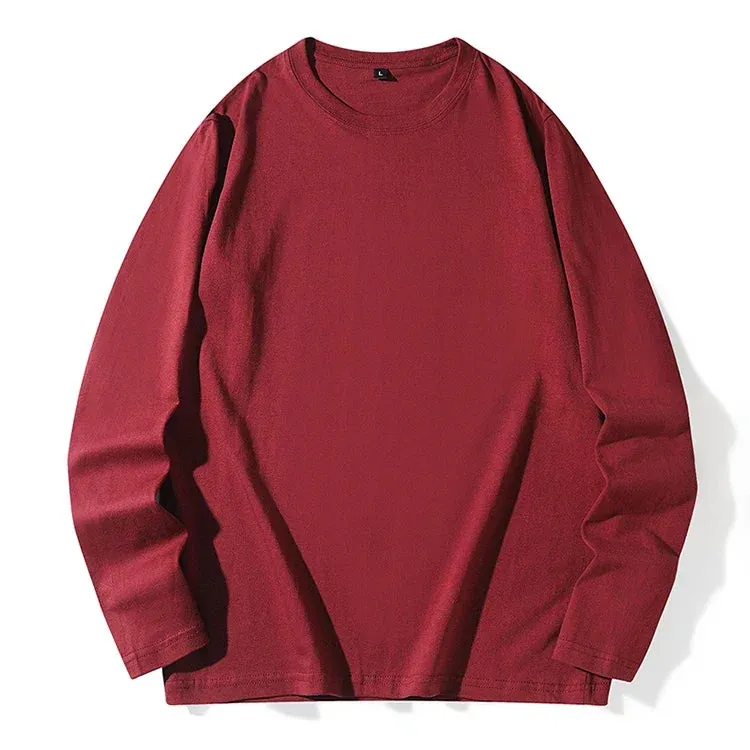 Men's Long Sleeve Shirt Simple and Fashionable Versatile Round Neck