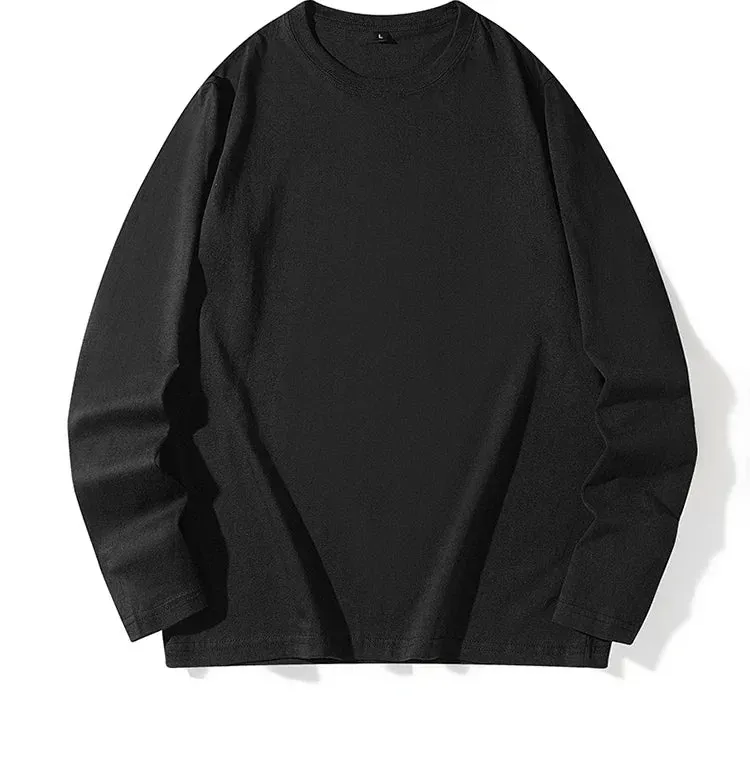Men's Long Sleeve Shirt Simple and Fashionable Versatile Round Neck