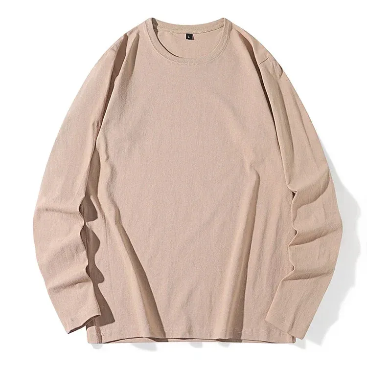 Men's Long Sleeve Shirt Simple and Fashionable Versatile Round Neck