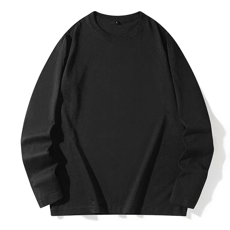 Men's Long Sleeve Shirt Simple and Fashionable Versatile Round Neck