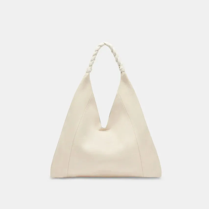Mia Leather Tote - Ivory