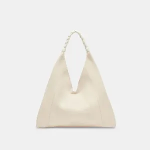 Mia Leather Tote - Ivory