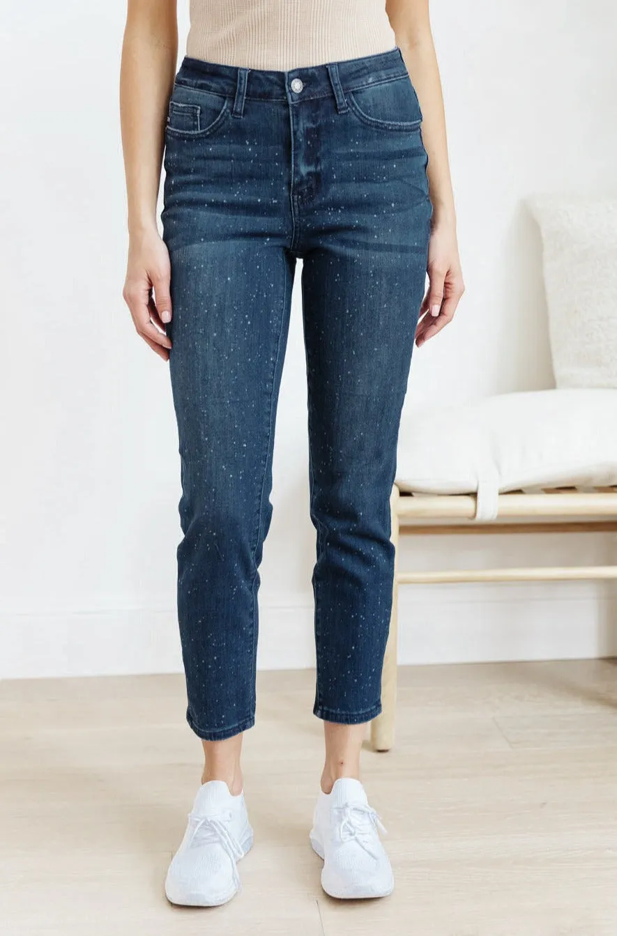 Mid-Rise Relaxed Fit Mineral Wash Jeans by Judy Blue