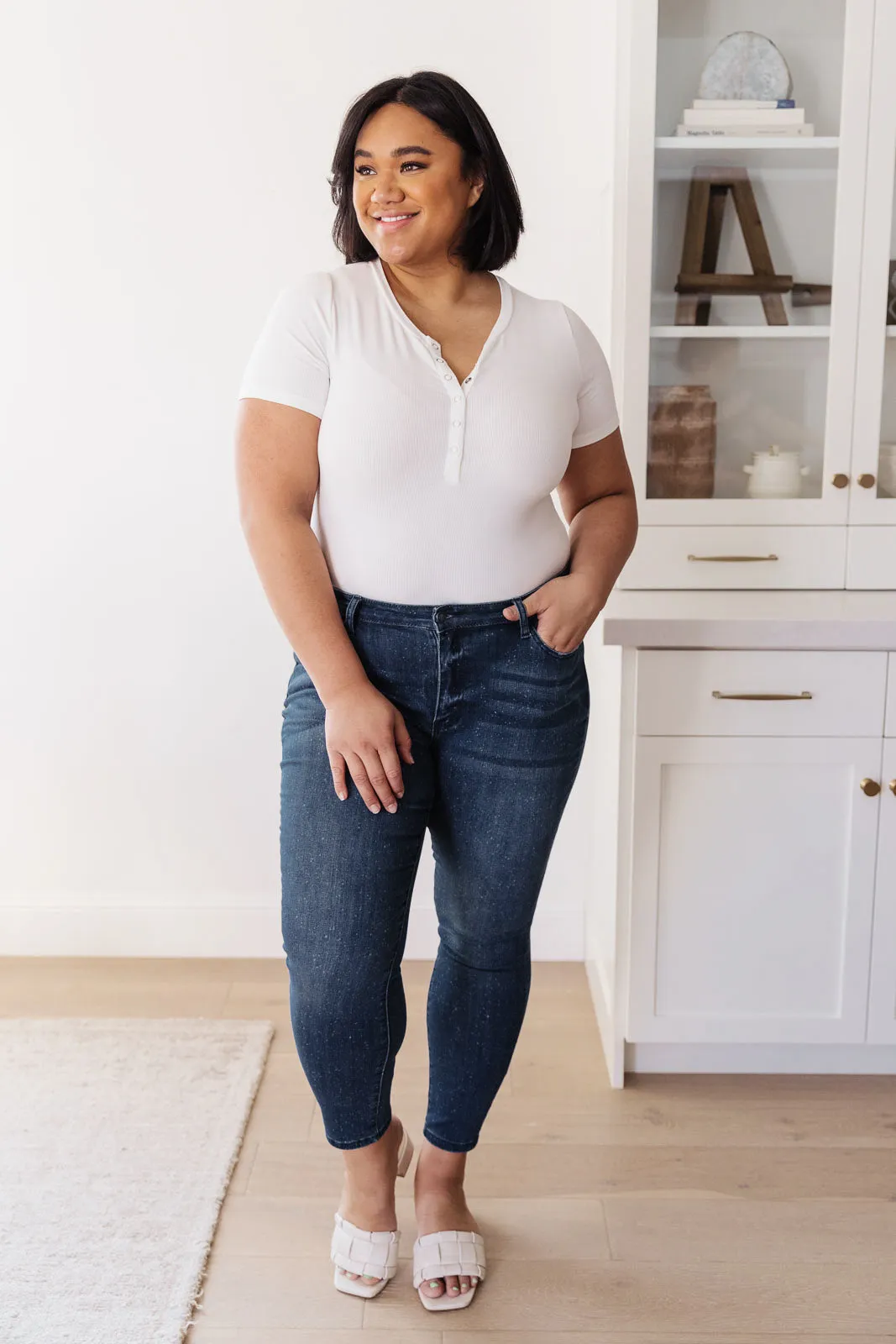 Mid-Rise Relaxed Fit Mineral Wash Jeans by Judy Blue
