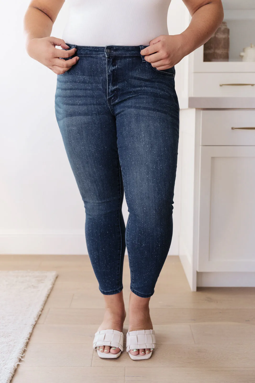 Mid-Rise Relaxed Fit Mineral Wash Jeans by Judy Blue
