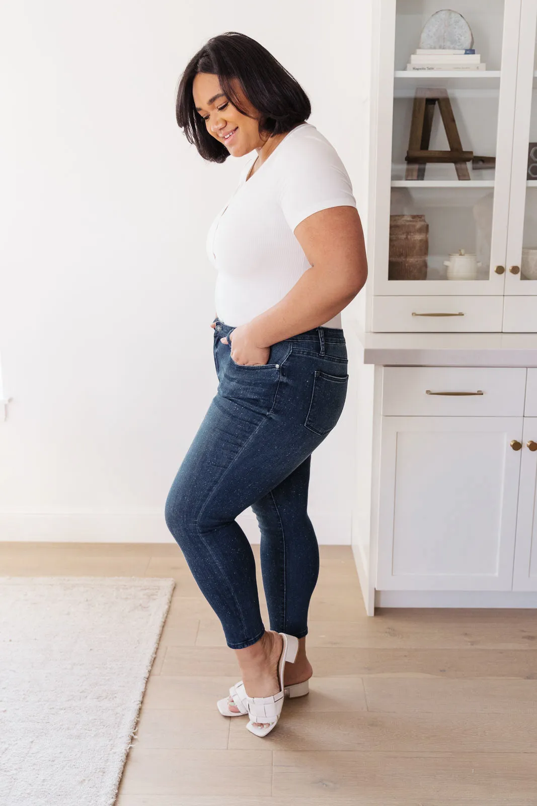 Mid-Rise Relaxed Fit Mineral Wash Jeans by Judy Blue