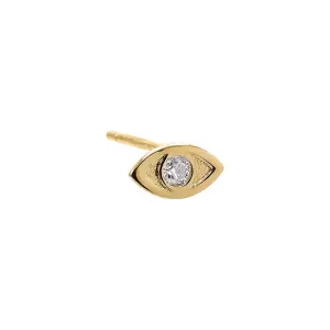Mini CZ Evil Eye Stud Earring 14K