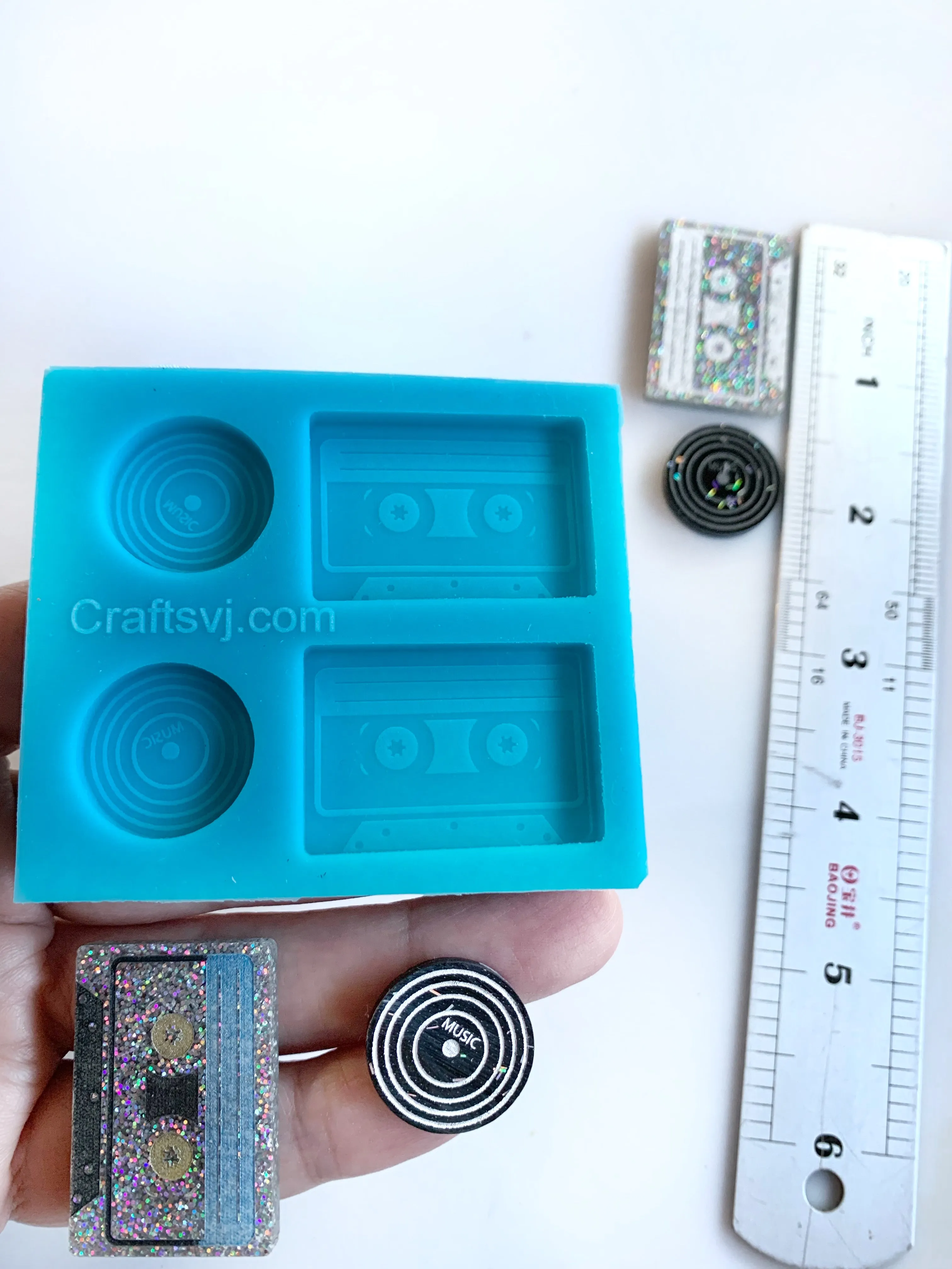 Molde de silicón LP disco cassette vintage años 70’s  / Silicone mold for clay resin Mold Casting