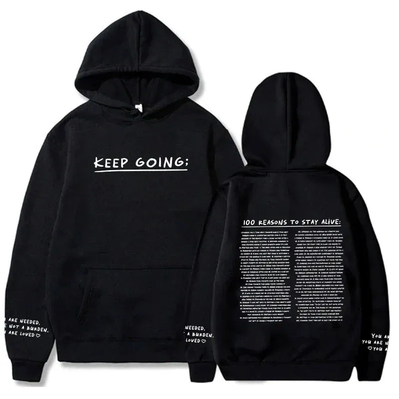 Moritz | 100 reasons to stay alive Hoodie (keep going)