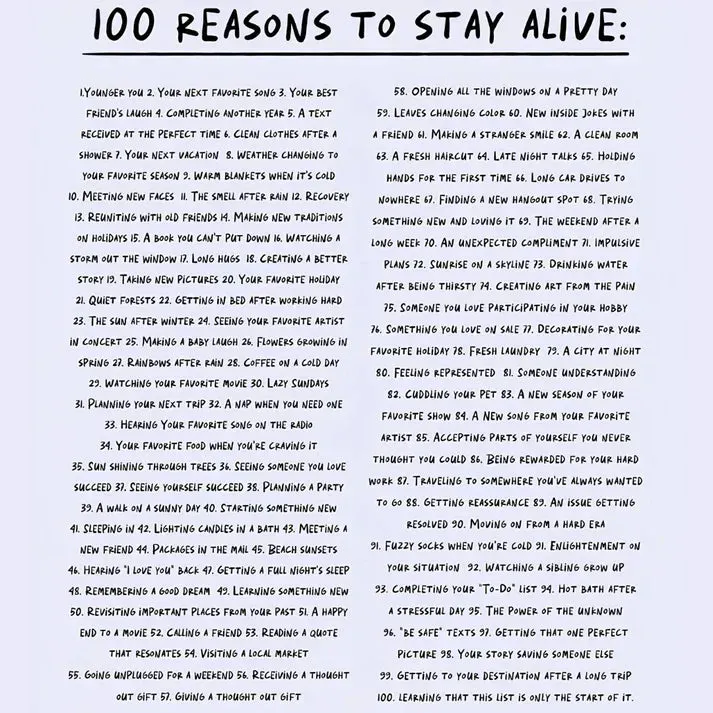 Moritz | 100 reasons to stay alive Hoodie (keep going)