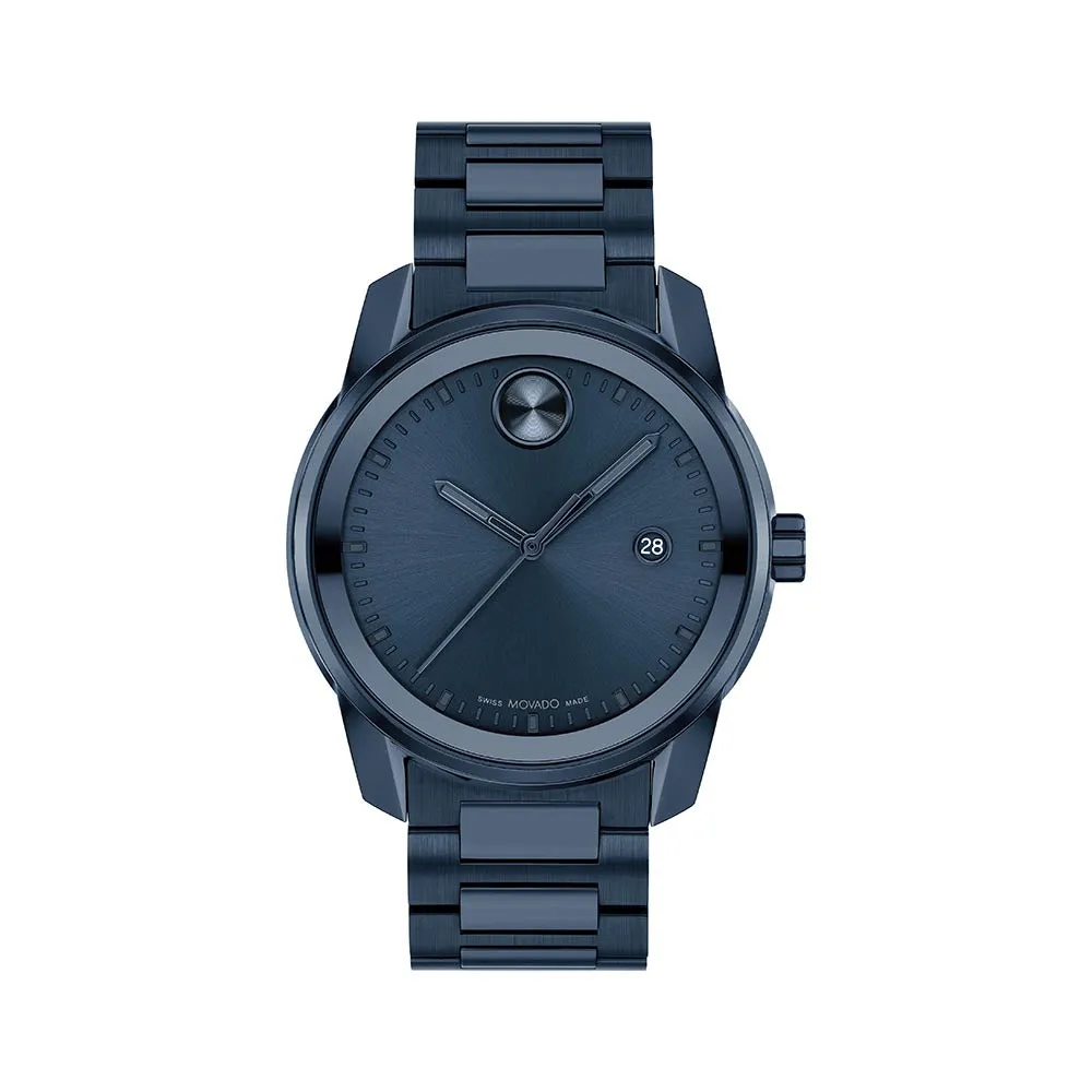 Movado Bold Men's Watch Blue Tone Case Quartz