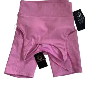 Move Theology NWT Set Sports Bra  Bike Shorts Delux Ribbed Fabric Orchid Pink XS