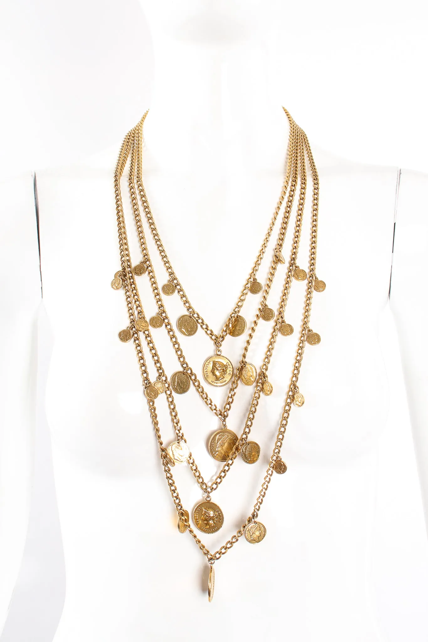 Multi-Strand Layered Coin Necklace