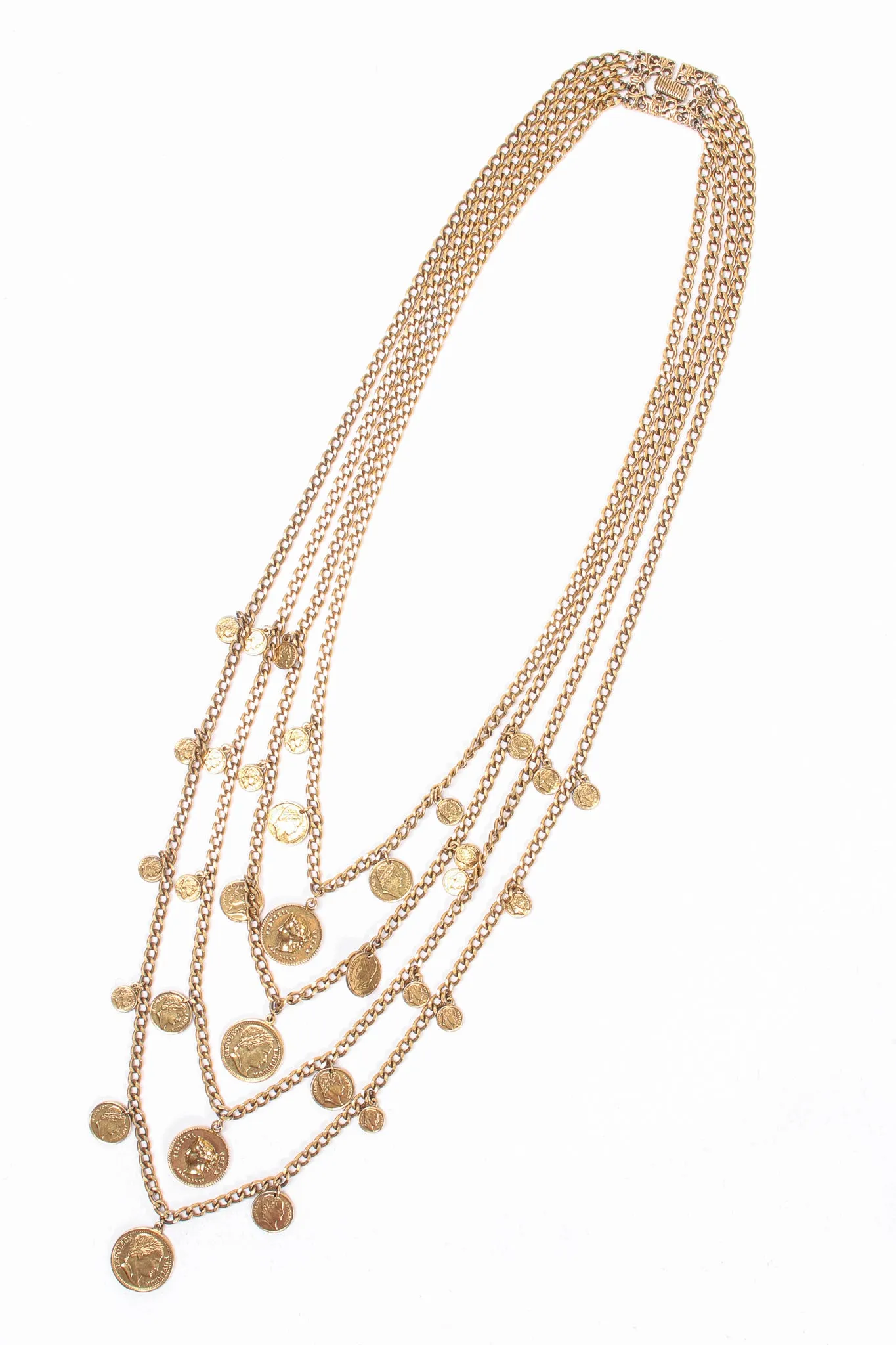 Multi-Strand Layered Coin Necklace
