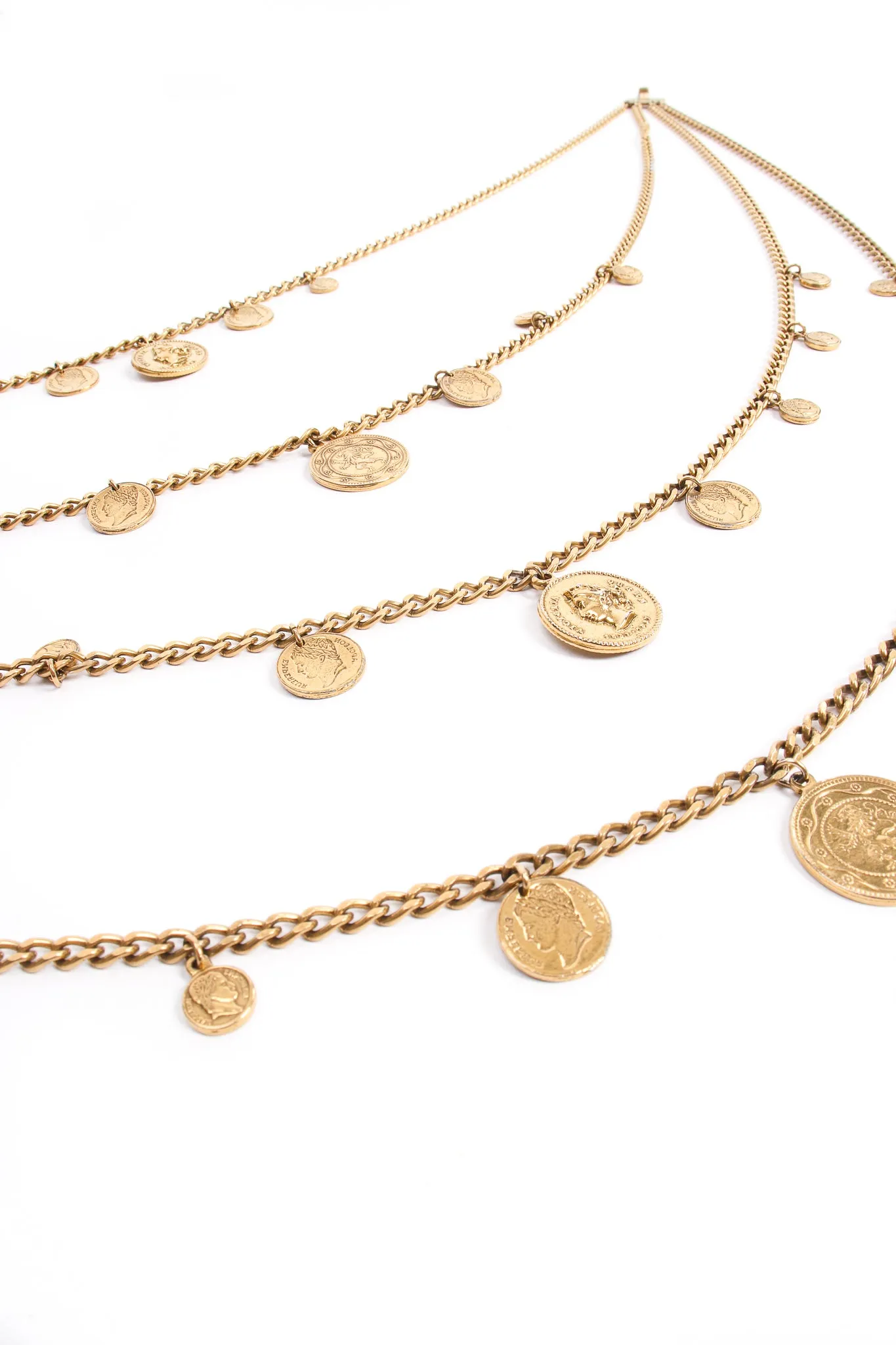 Multi-Strand Layered Coin Necklace