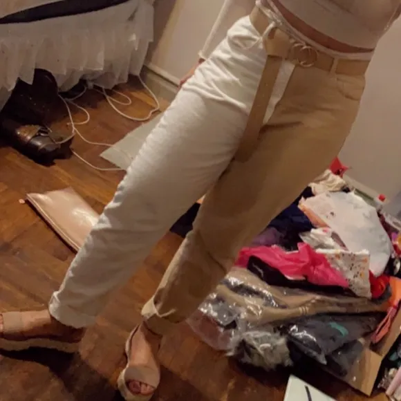 Nasty Gal Two Tone High Waist Contrast Mom Jeans