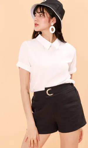NATALIE Belt Accent Shorts (Black)