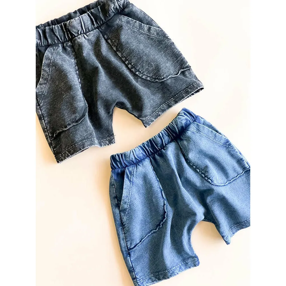 Neal-Vintage dyed shorts | Navy