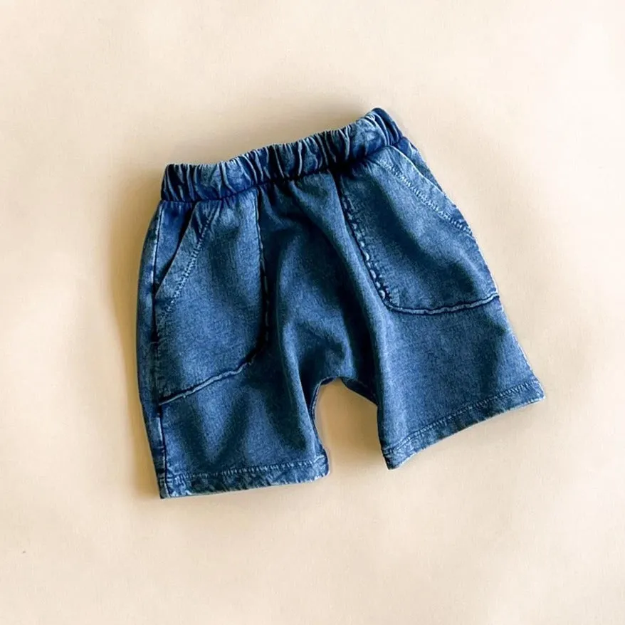 Neal-Vintage dyed shorts | Navy