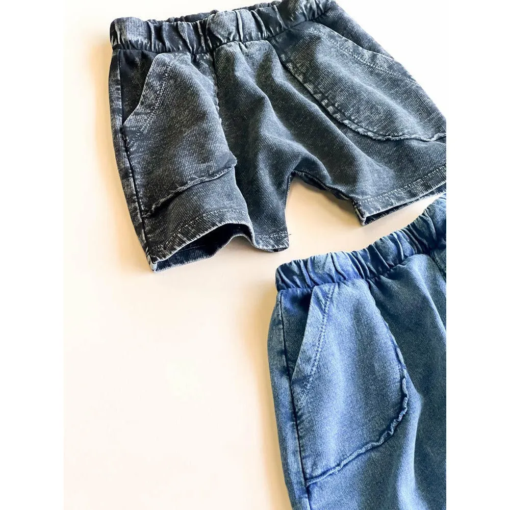 Neal-Vintage dyed shorts | Navy