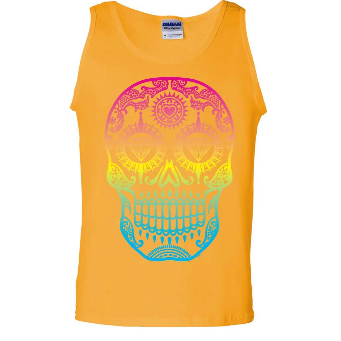 Neon Diamond Eyes Smiling Sugar Skull Asst Colors Tank Top
