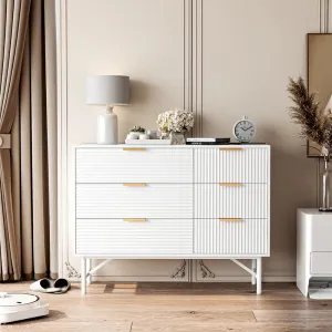 NEW ASSEMBLED Retails $440, Etta Avenue Adele 42.5" W 6-Drawer White Double Dresser, Lingerie Chest