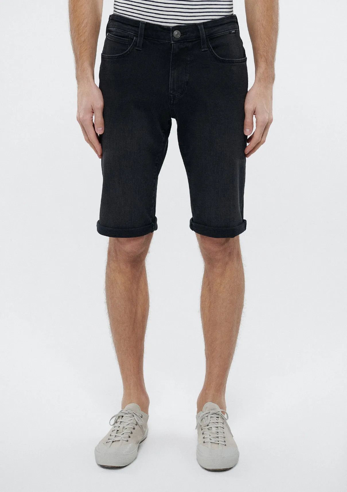 Nicholas Dark Smoke Mavi Black Jean Shorts