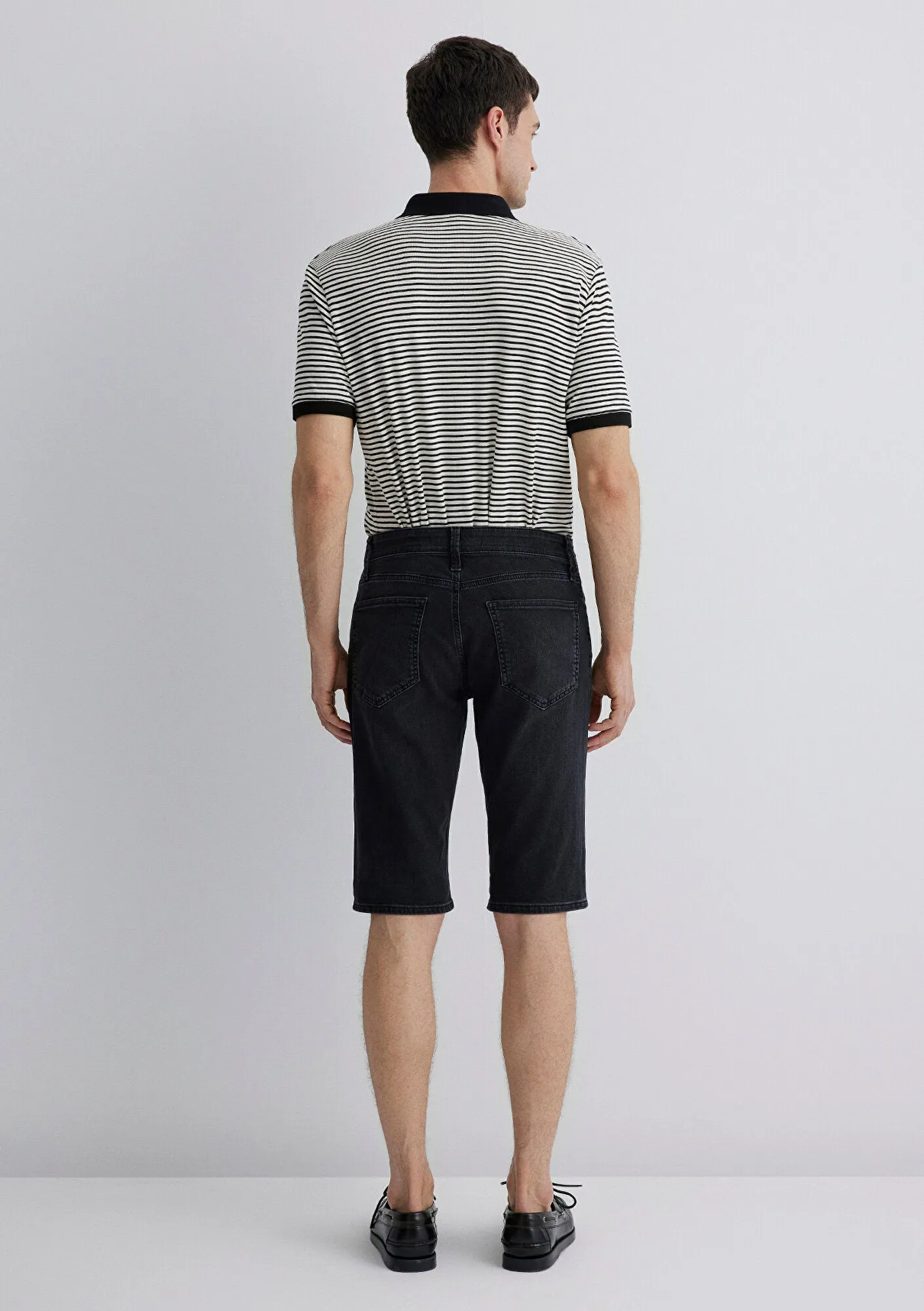 Nicholas Dark Smoke Mavi Black Jean Shorts