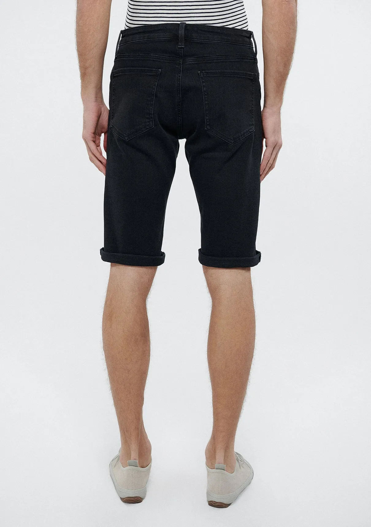 Nicholas Dark Smoke Mavi Black Jean Shorts