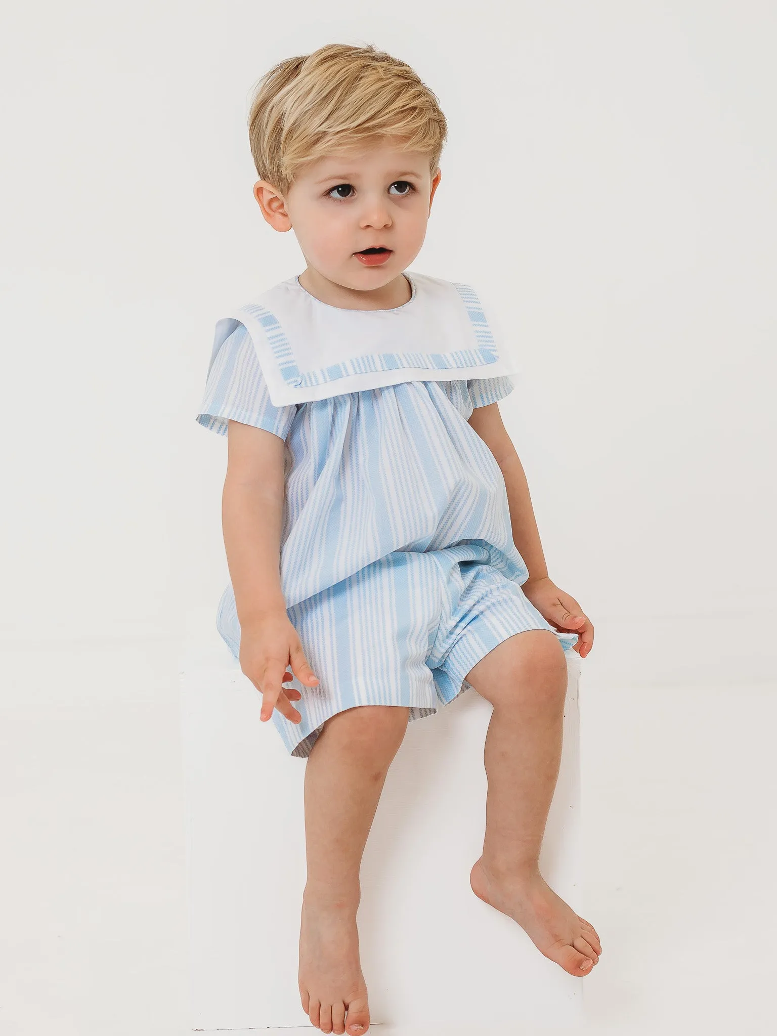 'Noah' striped sailor collar short set