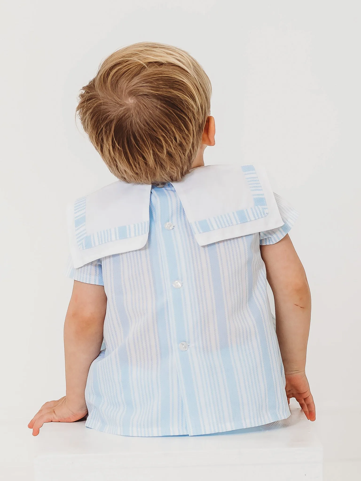 'Noah' striped sailor collar short set