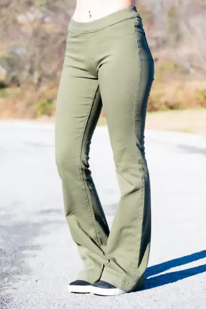 Nova Flare Jeans -Olive