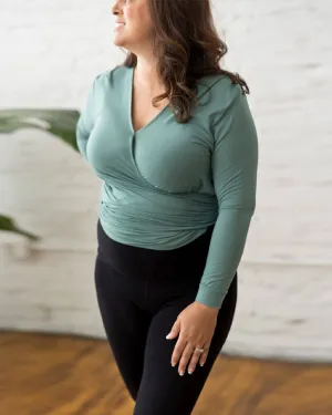 Nursing & Maternity Everywhere Long-Sleeve Wrap Blouse | Mineral