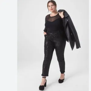 NWOT Lane Bryant Signature Fit Boyfriend Jean - Black With Sequins SZ-20