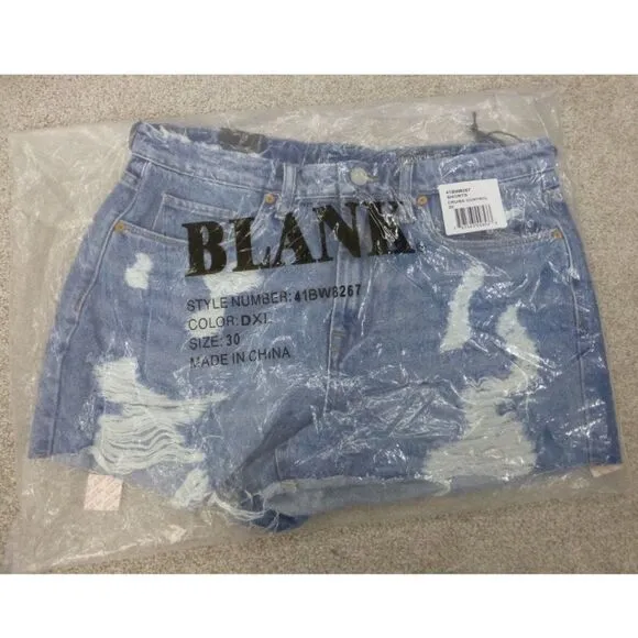 NWT Blank NYC Shorts The Barrow, Vintage High-Rise Short (Cruise Control…