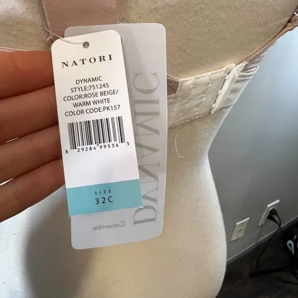 NWT NATORI Dynamic Bra in Rose Beige/Warm White (32C)‎