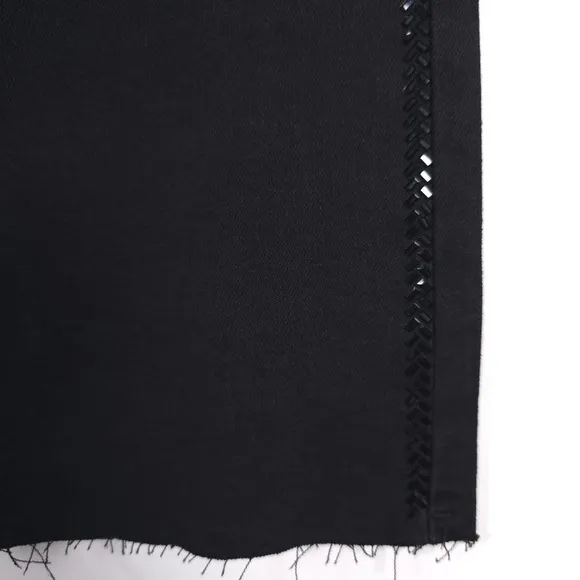 NWT OAT NEW YORK Bling Seam Mid Rise Relaxed Slim Straight Jeans Black Size 8/29