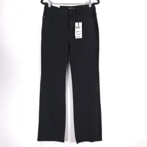 NWT OAT NEW YORK Bling Seam Mid Rise Relaxed Slim Straight Jeans Black Size 8/29