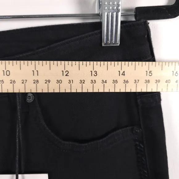 NWT OAT NEW YORK Bling Seam Mid Rise Relaxed Slim Straight Jeans Black Size 8/29