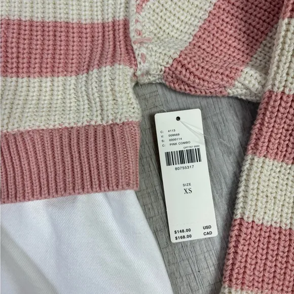 NWT Pilcro Anthropologie Striped Collared Sweater Size XS
