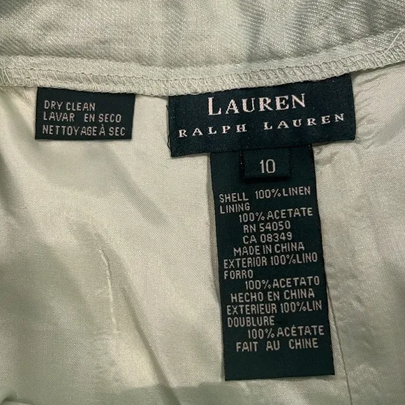 NWT vintage Ralph Lauren linen dress shorts fully lined 10