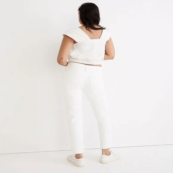 NWT Womens Size 23 FIT 24 Madewell The Girljean High Waist Jean in Tile White