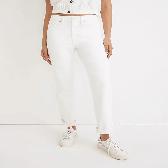 NWT Womens Size 23 FIT 24 Madewell The Girljean High Waist Jean in Tile White