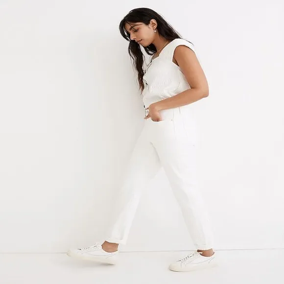 NWT Womens Size 23 FIT 24 Madewell The Girljean High Waist Jean in Tile White