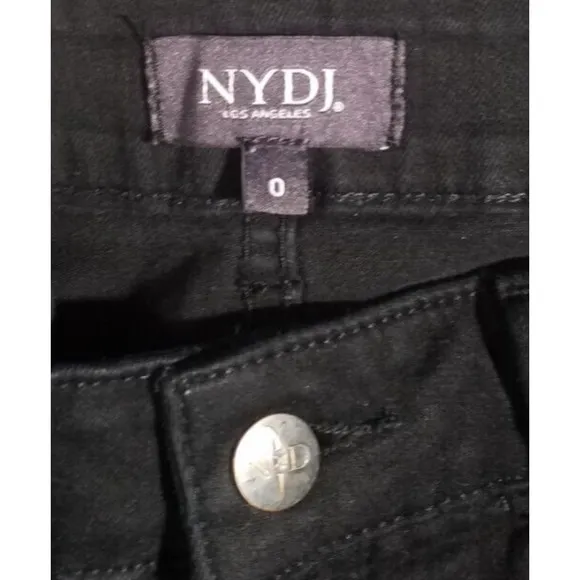 NYDJ Womens Jessica Relaxed Boyfriend Distressed Jeans Stretch Black Size 0