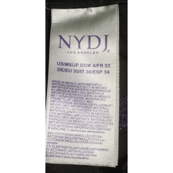NYDJ Womens Jessica Relaxed Boyfriend Distressed Jeans Stretch Black Size 0